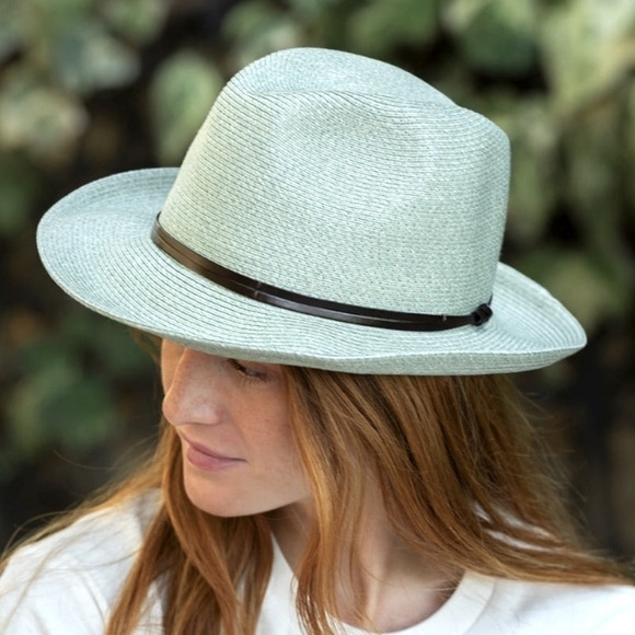 Travaux En Cours Straw Fedora Hat in Sage Size 56 - Picture 10 of 16
